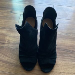 Peep toe booties